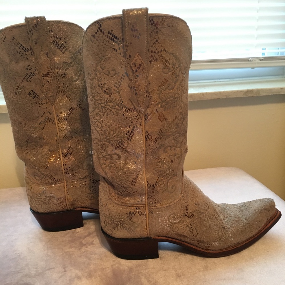 Lucchese Stone Python Snake Sparkle Shine Boot - image 2
